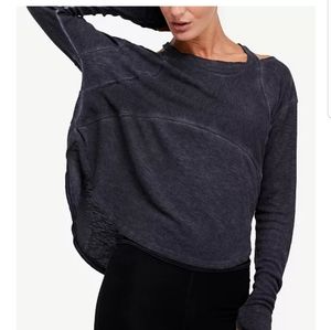 Free People Movement Charcoal Gray Zenith Tee Sz M